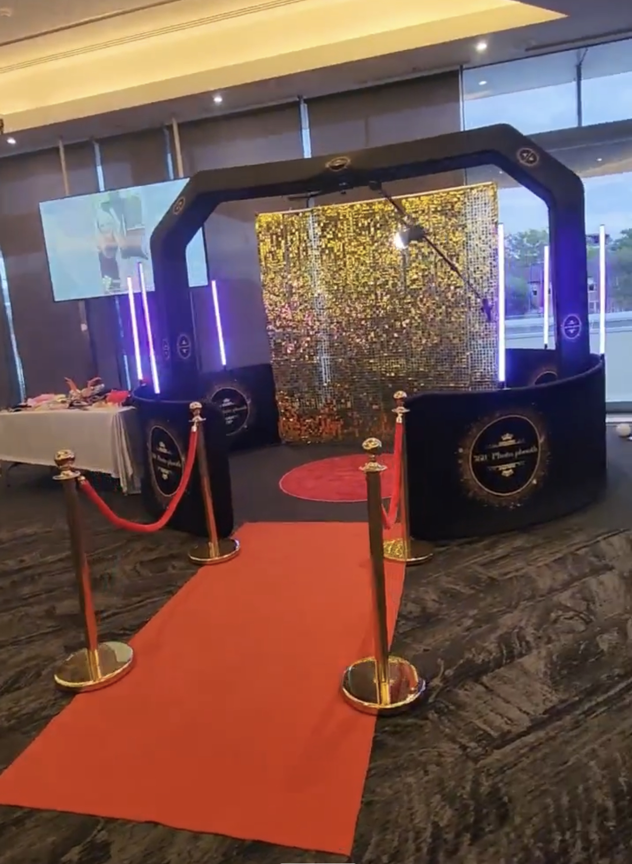 360 Sky Booth setup at indoor corporate event Sydney