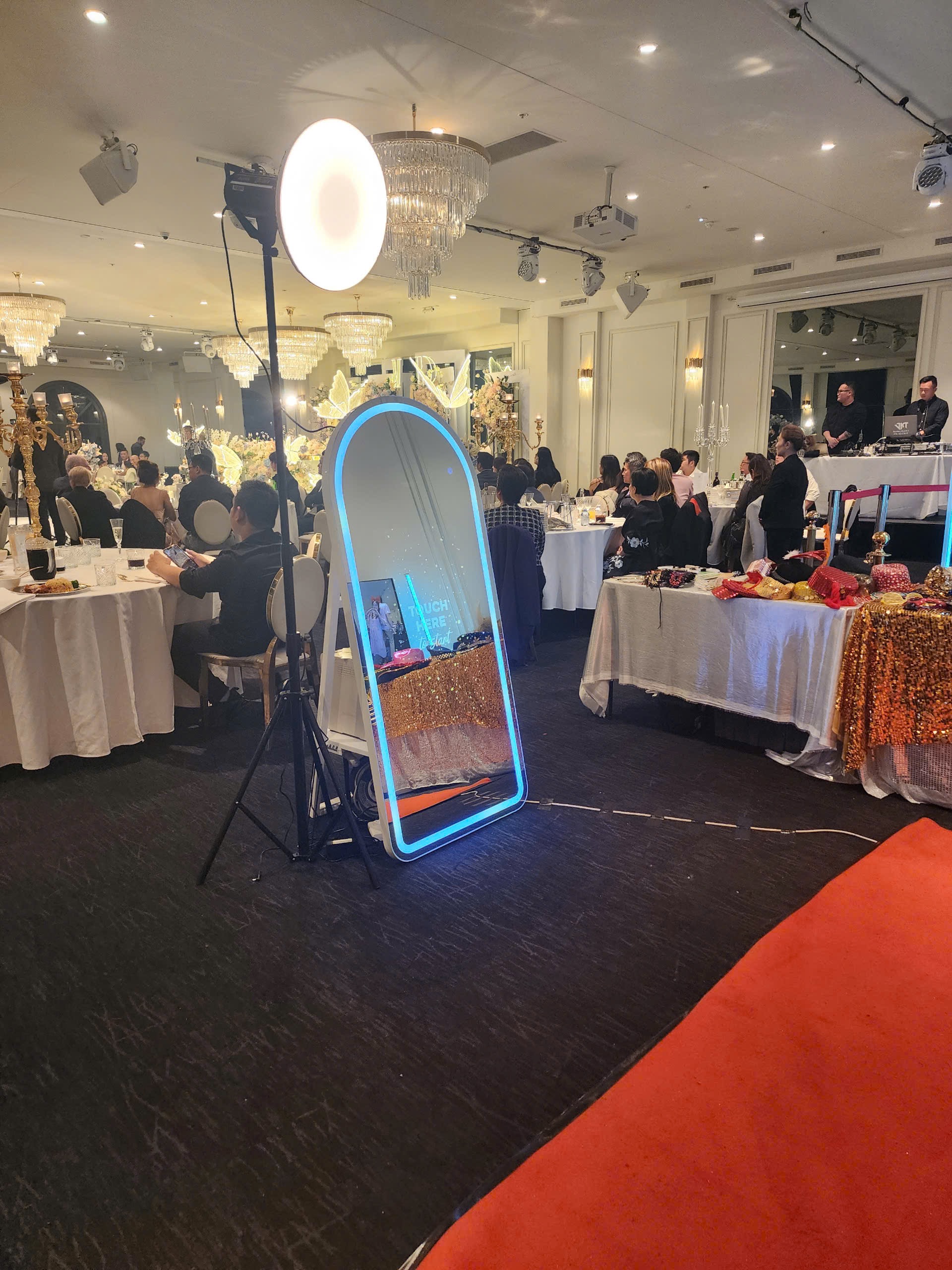 Mirror photobooth at wedding venue Sydney